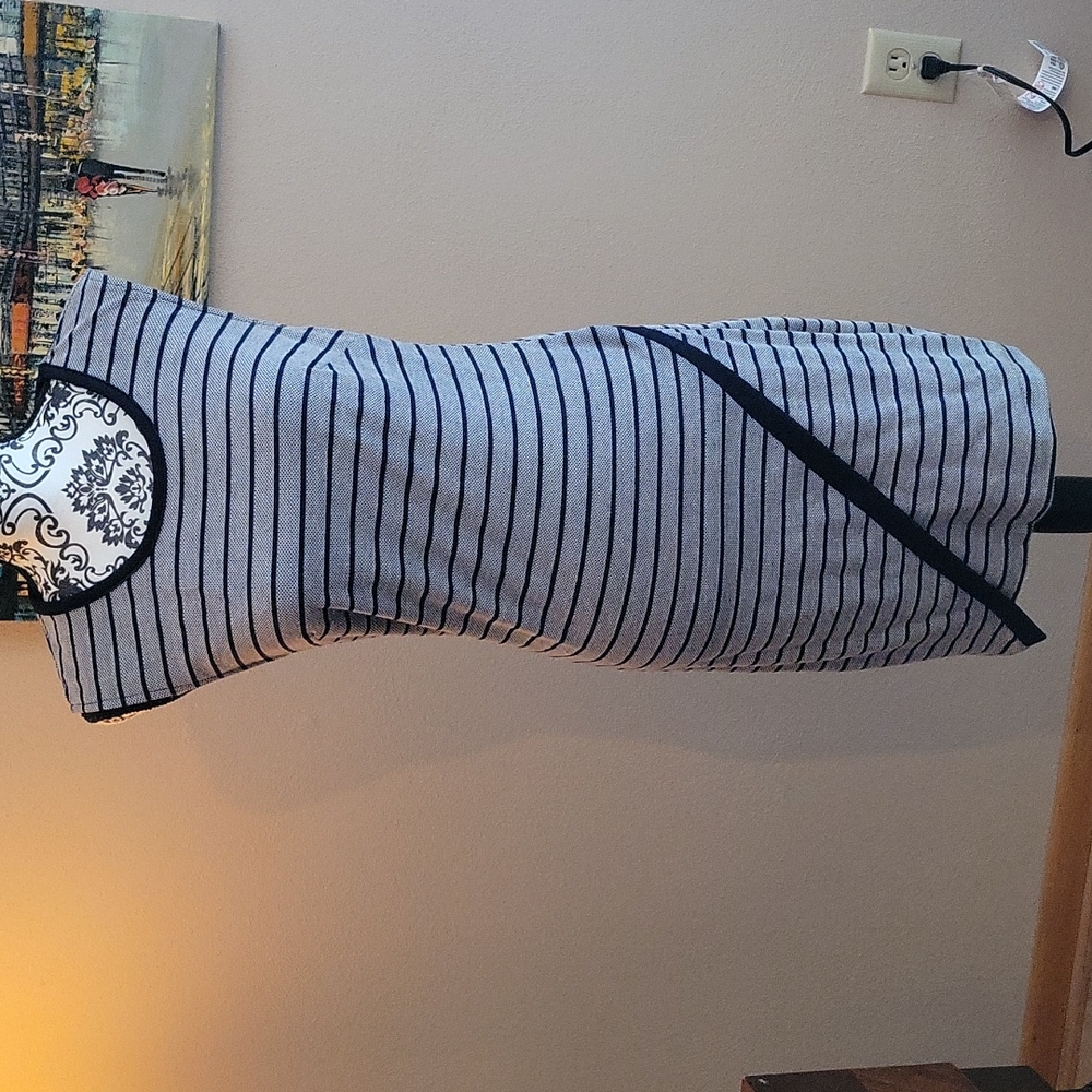 Navy and White mesh sleeveless dress size Small